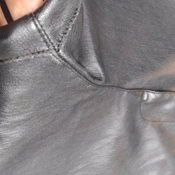 Zara Faux Leather Straight Leg Pant Ankle Zipper High Rise Festival Edgy Size XL - Picture 10 of 11